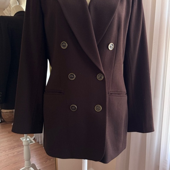 Kasper & Company Double Breasted Brown Wool Blazer Size 6 - Picture 3 of 9